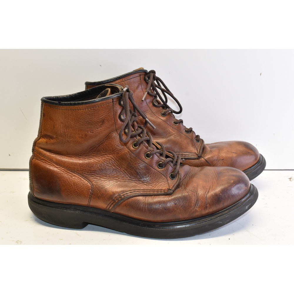 Vintage Red Wing Work Boots Brown Mens 12.5 Leather Lace Up Workwear USA 90's